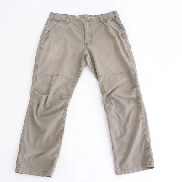 Carhartt Tan  Full Swing Relax Fit Double Knee Dungaree Carpenter Pants 38X30 - Picture 2 of 16